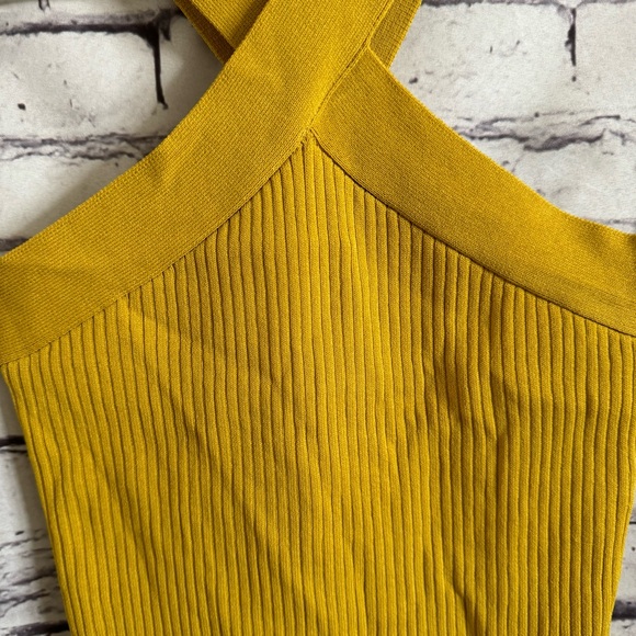John + Jenn Mustard Ribbed Crossover Tank SZ XS Anthropologie - Picture 5 of 5